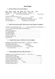 English worksheet: Past Simple exercises