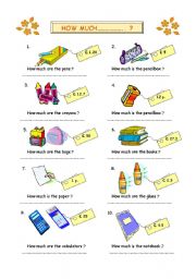 English Worksheet: how much