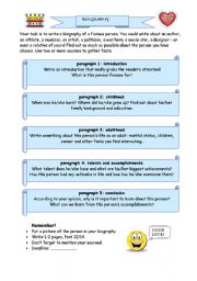 English Worksheet: Biography