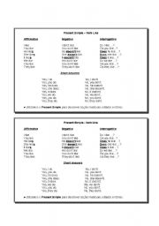 English worksheet: Verb like present simple