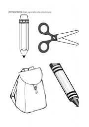 English Worksheet: SCHOOL OBJECTS