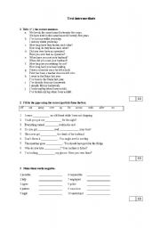 English worksheet: Test intermediate