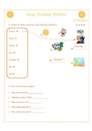 English Worksheet: Song: Summer Holidays by Cliff Richard