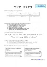 English worksheet: The arts