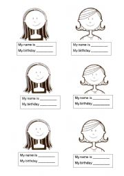 English Worksheet: Birthdays