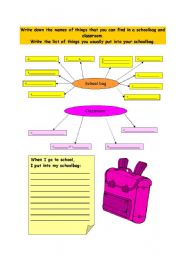 English Worksheet: School things