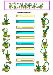 English Worksheet: numbers 1-10