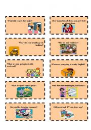 English Worksheet: Speaking Cards 