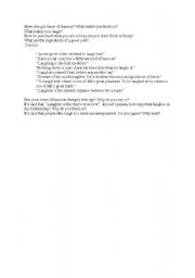 English Worksheet: Laughter- conversation classes