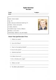 English worksheet: worksheet