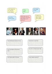 English Worksheet: reported speech famous film quotes 1