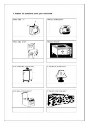 English worksheet: Furniture and parts of the house