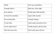 English Worksheet: Giving opinions-agreeing-disagreeing