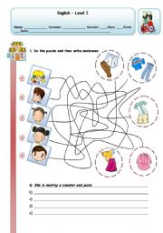 English Worksheet: WHAT ARE THEY WEARING?