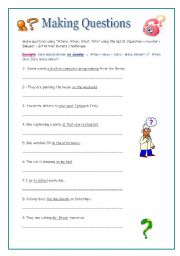 English Worksheet: Making Questions