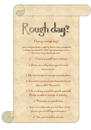 English Worksheet: Rough day?