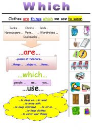 English Worksheet: Relative pronouns: WHICH