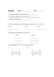 English Worksheet: Number Sense