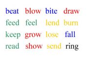 English Worksheet: GAME : 64 irregular verbs :  colour = same transformation