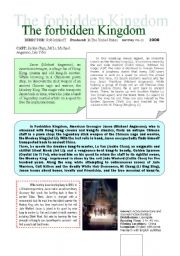 English Worksheet: The forbidden kingdom : TRAILER  ANALYSIS ( 3 pages )