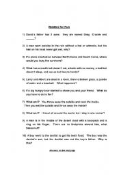 English Worksheet: Riddle for fun!!