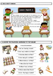 English Worksheet: Reading Activity