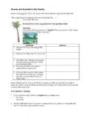 English worksheet: Shame and scandal in the family Lesson Plan