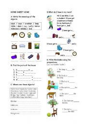 English Worksheet: HOME SWEET HOME