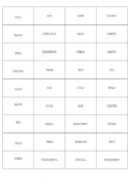 English Worksheet: OPPOSITES