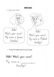 English Worksheet: greetings