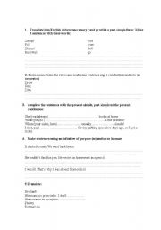 English Worksheet: pre-intermediate test