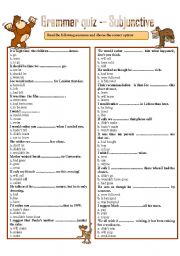 English Worksheet: GRAMMAR QUIZ --- SUBJUNCTIVE