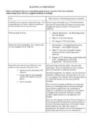 English Worksheet: Planning a composition