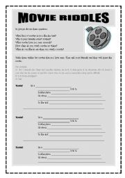 English Worksheet: Movie riddles