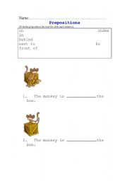 English worksheet: prepositions