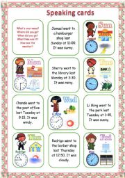 English Worksheet: speaking cards 1/2
