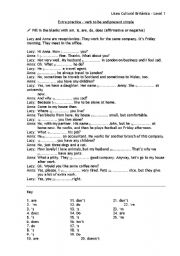 English Worksheet: Elementary to be do does