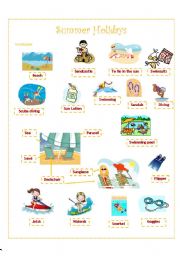 English Worksheet: Summer Holidays Vocabulary 