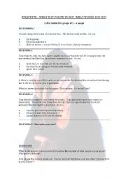 English Worksheet: Etiquette / dilemmas / awkward situations