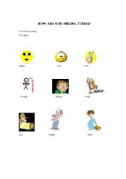 English Worksheet: how are you feeling today?