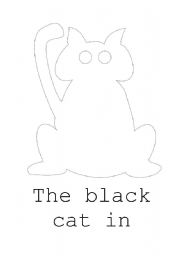 English Worksheet: the black cat in halloween