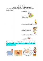 English worksheet: I am healthy