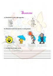 English worksheet: Seasons