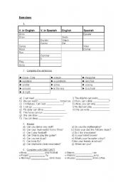 English Worksheet: Easy exercises with verbs