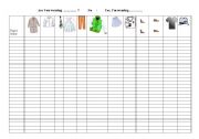 English Worksheet: What are You wearing (pair work)