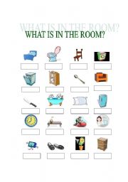 English Worksheet: What is in the room?