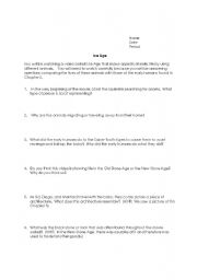 English Worksheet: Ice Age Movie Question 