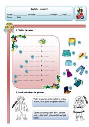 English Worksheet: CLOTHES