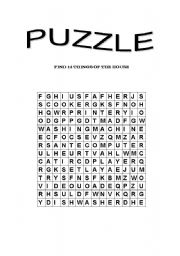 English Worksheet: HOUSE PUZZLE