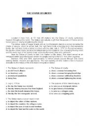 English Worksheet: The statue of Liberty